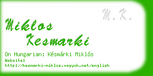 miklos kesmarki business card